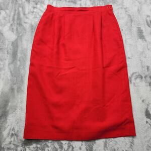 Vintage Miss Sophisticates Pendleton Skirt Womens 12 Red Linen Blend Pleated